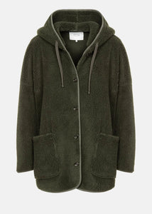 KENJI TEDDY OVERSIZED JACKET | DARK GREEN AME