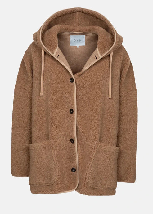 KENJI TEDDY OVERSIZED JACKET | CAMEL AME