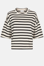 Charger l&#39;image dans la galerie, KLAXON TEE | WHITE BLACK STRIPED AME