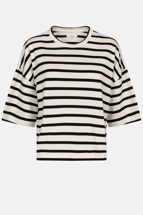 KLAXON TEE | WHITE BLACK STRIPED AME