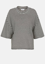 Load image into Gallery viewer, KLAXON T-SHIRT | WHITE NAVY STRIPED