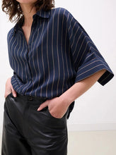 Load image into Gallery viewer, KEEN BLOUSE | MIDNIGHT PINSTRIPE