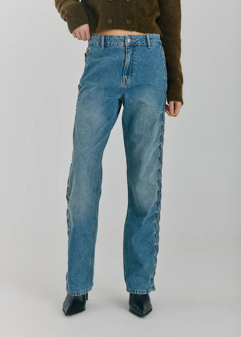 KENZIE STRAIGHT LACE JEAN  | MEDIUM BLUE DENIM NORR