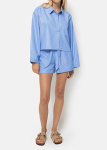 LANA CROPPED SHIRT | LIGHT BLUE AME