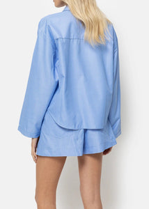 LANA CROPPED SHIRT | LIGHT BLUE AME