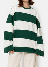 Load image into Gallery viewer, LIBERTY OVERSIZED SWEATSHIRT | GREEN STRIPED