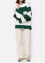 Load image into Gallery viewer, LIBERTY OVERSIZED SWEATSHIRT | GREEN STRIPED