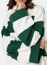 Load image into Gallery viewer, LIBERTY OVERSIZED SWEATSHIRT | GREEN STRIPED