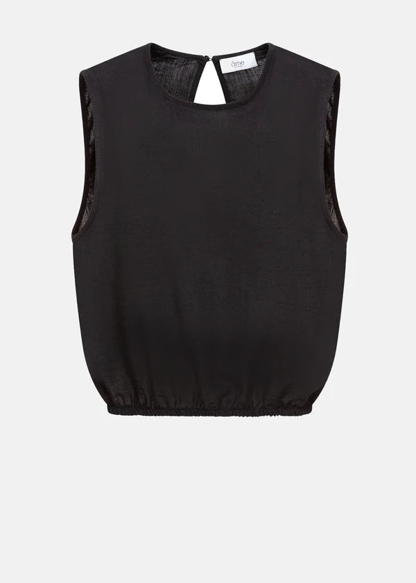 LINA LACE SLEEVELESS TOP | BLACK