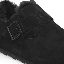 Charger l&#39;image dans la galerie, LONDON SHEARLING SUEDE | BLACK BIRKENSTOCK