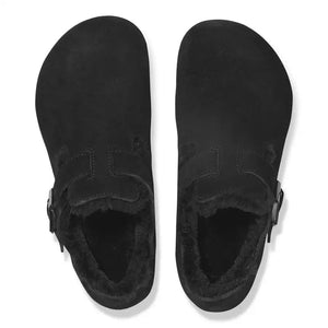 LONDON SHEARLING SUEDE | BLACK BIRKENSTOCK