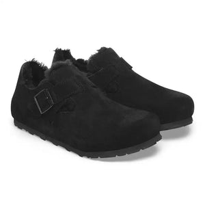 LONDON SHEARLING SUEDE | BLACK BIRKENSTOCK