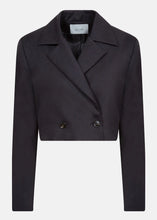 Charger l&#39;image dans la galerie, LYGIE CROPPED DOUBLE BREASTED BLAZER | BLACK AME