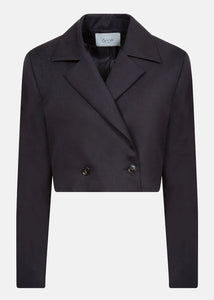 LYGIE CROPPED DOUBLE BREASTED BLAZER | BLACK AME