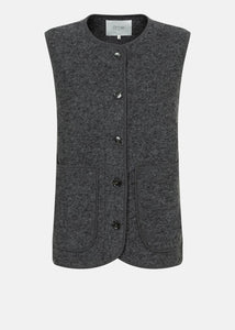 MADISON SLEEVELESS WOOL JACKET | DARK GREY AME