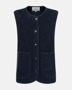 MADISON SLEEVELESS WOOL JACKET | NAVY AME