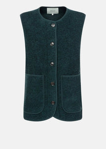 MADISON SLEEVELESS WOOL JACKET | DARK GREEN AME