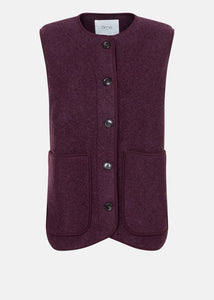 MADISON SLEEVELESS WOOL JACKET | PLUM AME