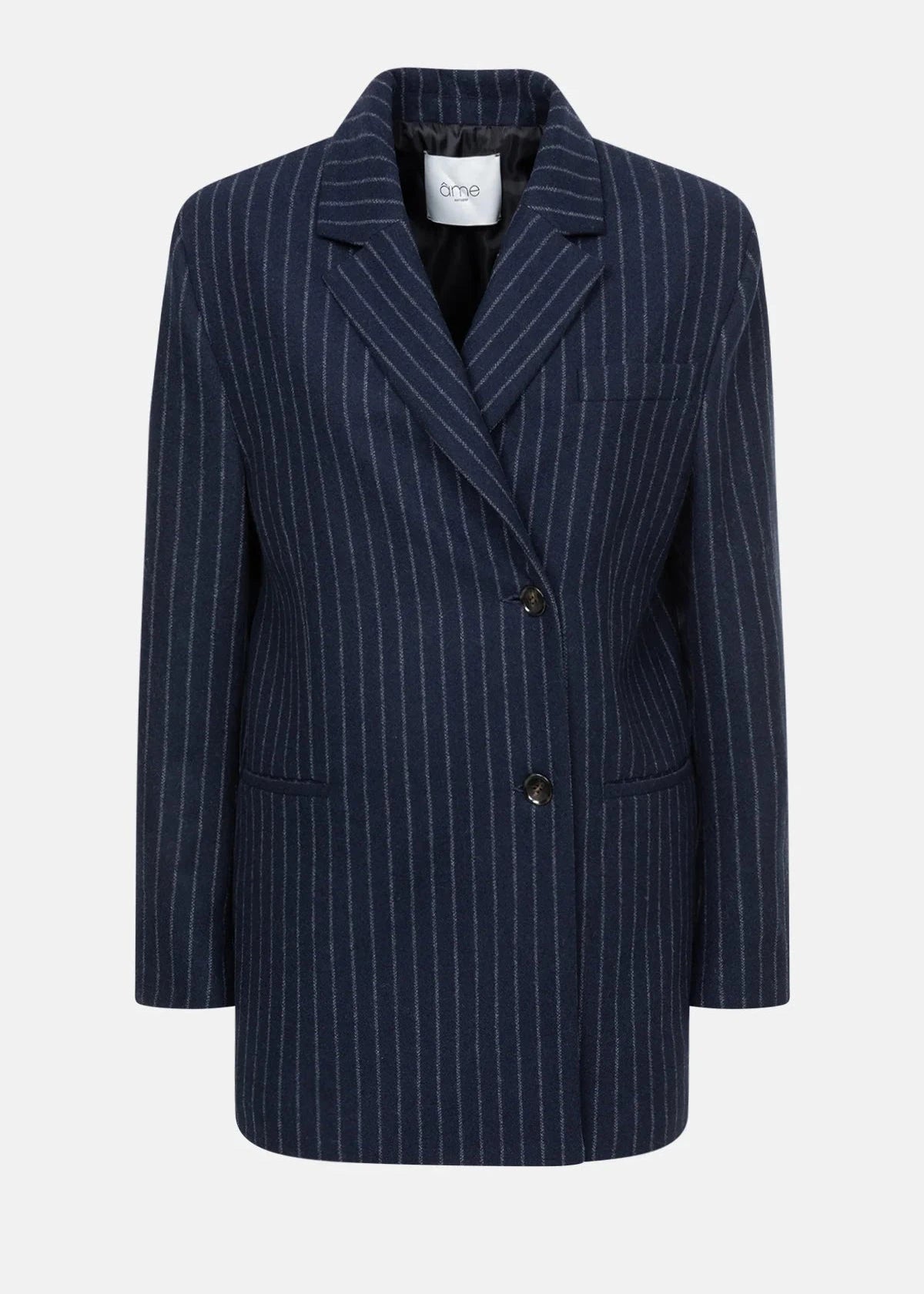 MATTHEW OPEN BACK BLAZER | NAVY STRIPED AME