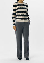 Load image into Gallery viewer, OBJEBBA KNIT PULLOVER | SANDSHELL STRIPES BLACK OBJECT