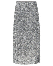 Charger l&#39;image dans la galerie, OBKINNE HW LONG SKIRT | ASPHALT/SILVER SEQUIN OBJECT