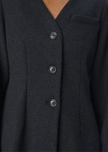 Charger l&#39;image dans la galerie, OBJMEGHAN BARREL SLEEVE BLAZER | DARK GREY MELANGE OBJECT