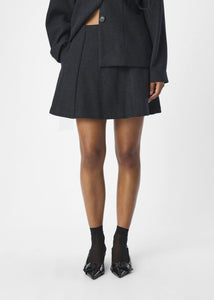 OBJMEGHAN SHORT A-SHAPE SKIRT | DARK GREY MELANGE OBJECT