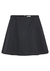 OBJMEGHAN SHORT A-SHAPE SKIRT | DARK GREY MELANGE OBJECT