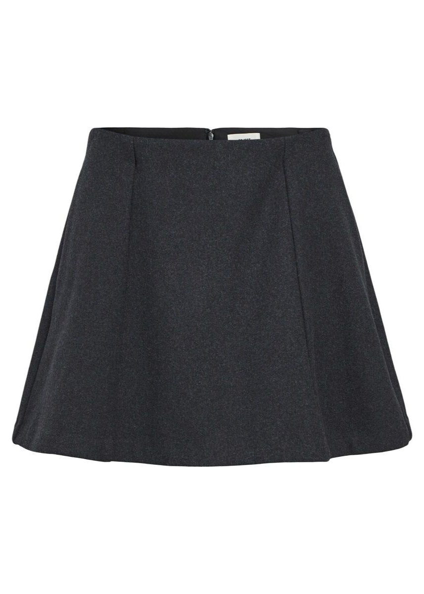 OBJMEGHAN SHORT A-SHAPE SKIRT | DARK GREY MELANGE OBJECT