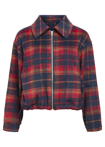 OBSELINE CHECKED JACKET  | FLAME SCARLET OBJECT