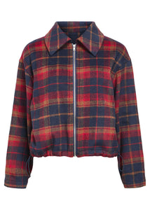 OBSELINE CHECKED JACKET  | FLAME SCARLET OBJECT