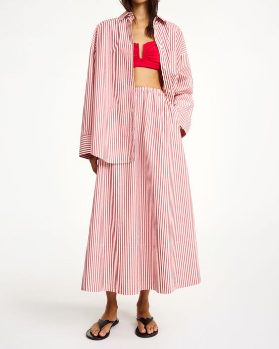 PHEOBES SKIRT | RED WHITE WITH STRIPES BY MALENE BIRGER