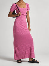 Charger l&#39;image dans la galerie, GOLDIE DRESS FINE OPENWORK KNIT | ENGLISH ROSE PINK PEPE JEANS