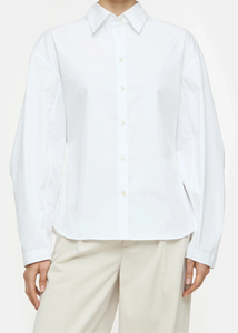 PLEATED SLEEVE SHIRT | WHITE