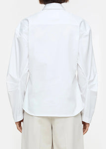 PLEATED SLEEVE SHIRT | WHITE