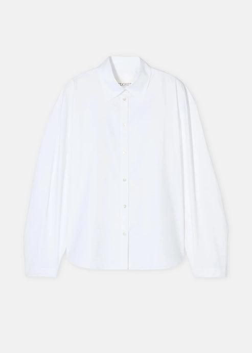 PLEATED SLEEVE SHIRT | WHITE