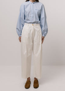 SINGLE DART TROUSERS |  WHITE EMIN & PAUL