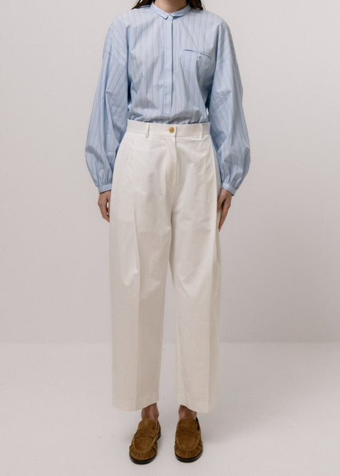 SINGLE DART TROUSERS |  WHITE EMIN & PAUL