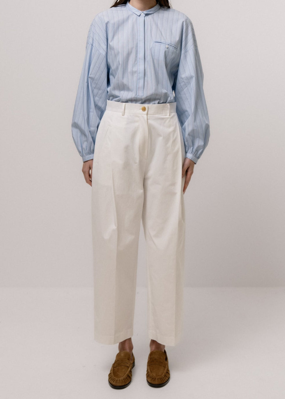SINGLE DART TROUSERS |  WHITE EMIN & PAUL