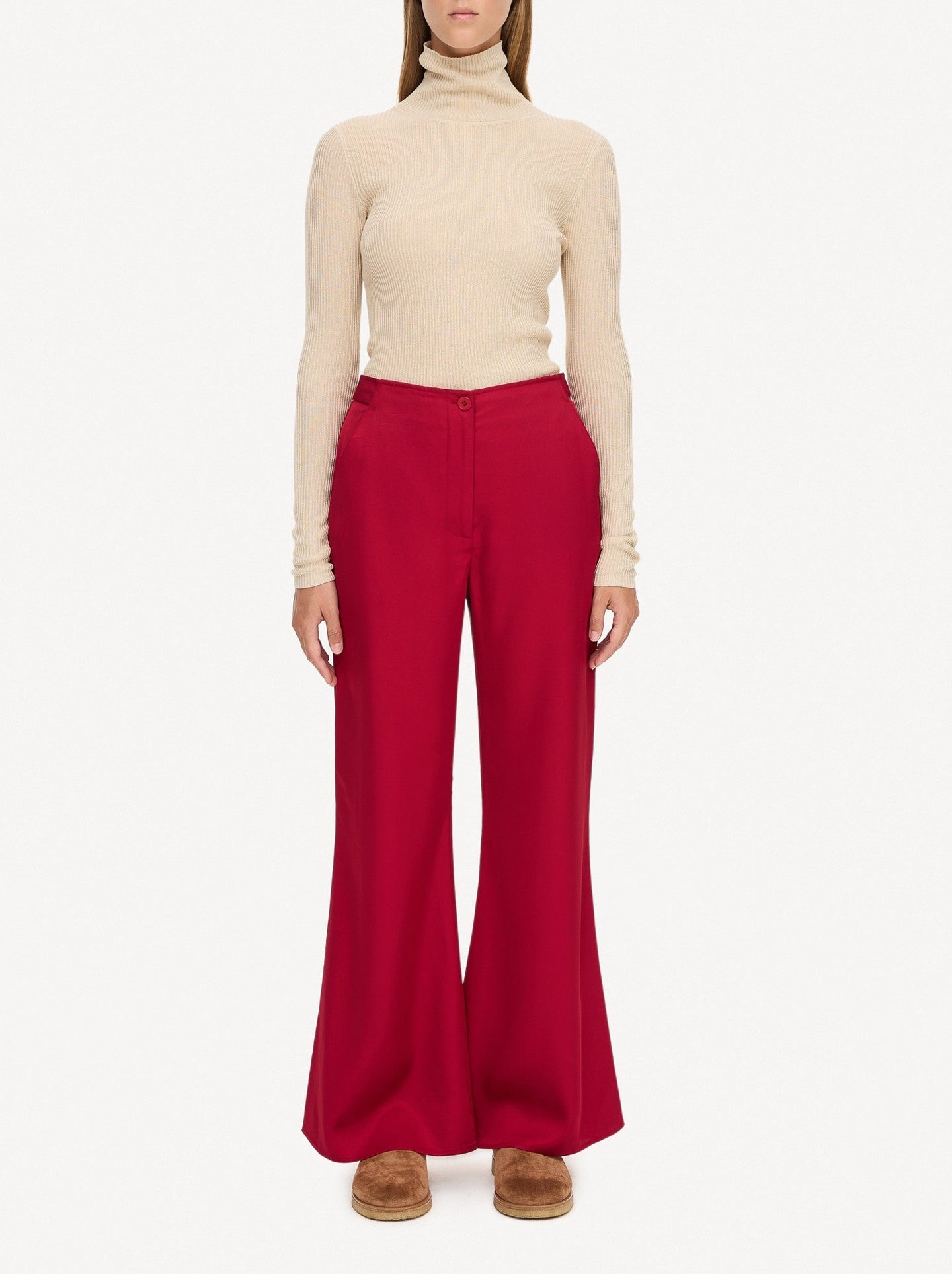 AMORES HIGH-WAISTED TROUSERS | JESTER RED