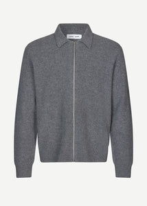 SAISAKS ZIP CARDIGAN | CHARCOAL SAMSOE SAMSOE