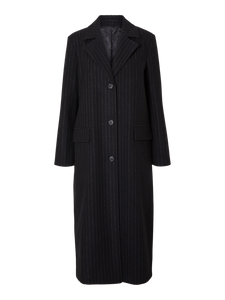 SLFALMA LONG WOOL COAT | PINSTRIPE SELECTED