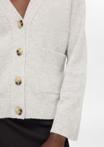 SLFCILLE LS KNIT CARDIGAN | LIGHT GREY MELANGE SELECTED