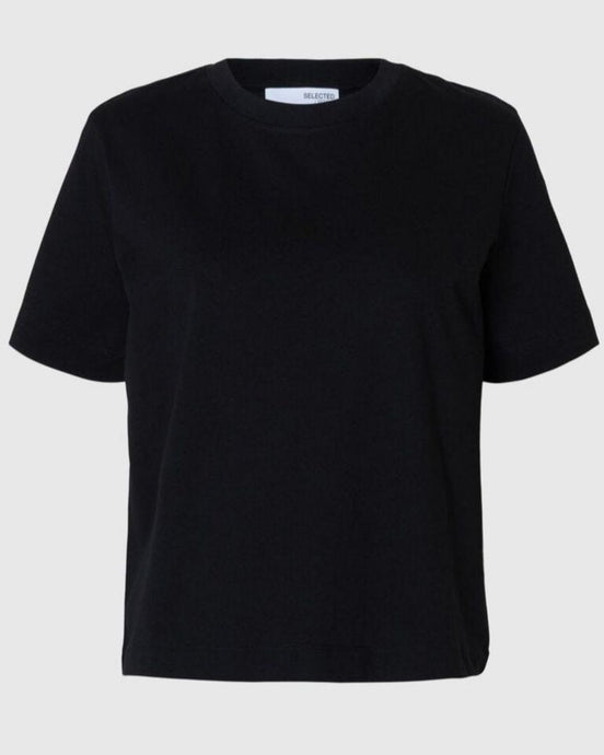 SLFESSENTIAL SS BOXY TEE | BLACK SELECTED