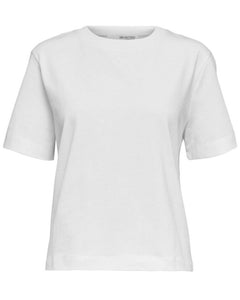 SLFESSENTIAL SS BOXY TEE | BRIGHT WHITE SELECTED