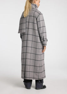 SLFHELLE LONG WOOL SCARF COAT | KEY STEEL GRAY SELECTED