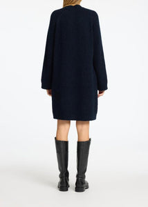 SLFULU HIGH NECK KNITTED DRESS | DARK SAPPHIRE SELECTED