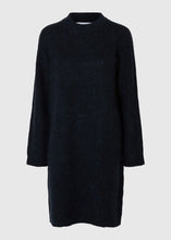 Load image into Gallery viewer, SLFULU HIGH NECK KNITTED DRESS | DARK SAPPHIRE SELECTED