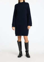 Load image into Gallery viewer, SLLULU HIGH NECK KNITTED DRESS | DARK SAPPHIRE SELECTED