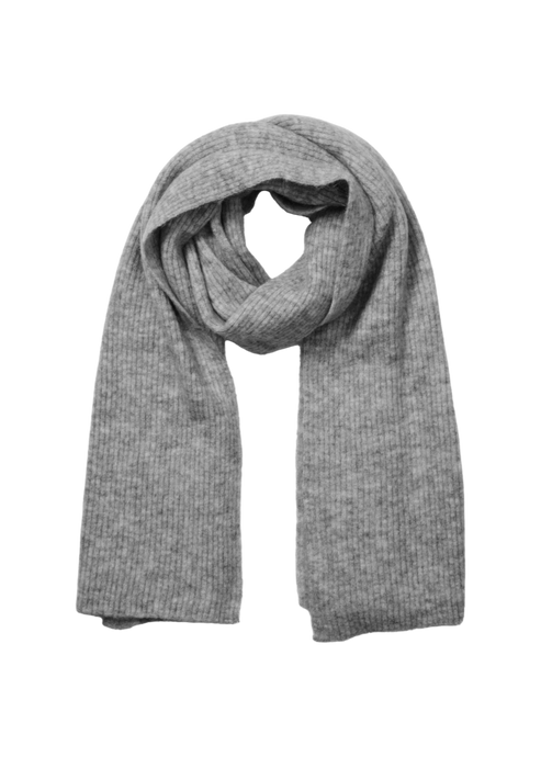 SLFMALINE LANO KNIT SCARF | MEDIUM GREY MELANGE SELECTED